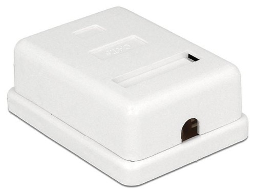 Gniazdo natynkowe Delock kat.6 1x RJ45 ekranowane białe - 1396460
