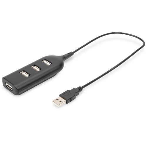 Hub/Koncentrator DIGITUS 4-portowy USB 2.0 HighSpeed pasywny czarny - 1690049