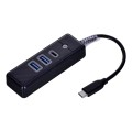HUB USB-C Orico PWC2U-C3-015-BK-EP  2x USB-A 3.1 + USB-C, czarny - 1481426
