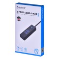 HUB USB-C Orico PWC2U-C3-015-BK-EP  2x USB-A 3.1 + USB-C, czarny - 1481428
