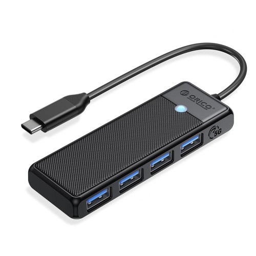 HUB USB-C Orico PAPW4A-C3-015-BK-EP 4 x USB-A 3.0 5Gbps, czarny - 1667188
