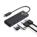 HUB USB-C Orico PAPW4A-C3-015-BK-EP 4 x USB-A 3.0 5Gbps, czarny - 1690339