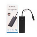 HUB USB-C Orico PAPW4A-C3-015-BK-EP 4 x USB-A 3.0 5Gbps, czarny - 1690346