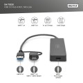 Hub USB 3.0/Koncentrator DIGITUS 4-portowy SlimLine USB A + adapter USB-C 0,2m 5Gbps złącze zasilania USB-C - 1690045