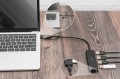 Hub USB 3.0/Koncentrator DIGITUS 4-portowy SlimLine USB A + adapter USB-C 0,2m 5Gbps złącze zasilania USB-C - 1690048