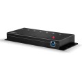 Hub USB 3.0 LINDY Metal Hub 7 Ports Type A to B czarny - 1626843