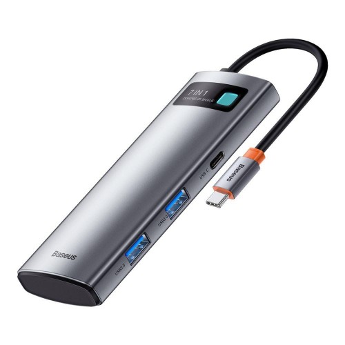 Adapter 7w1 Baseus WKWG020113 Hub USB-C to 2x USB 3.0 + HDMI + 2x USB-C + czytnik microSD / SD - 1666600