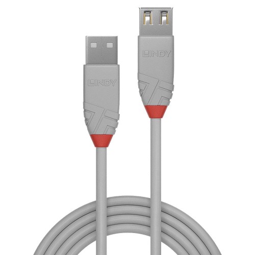 Przedłużacz USB 2.0 LINDY Type A Extension Cable, Anthra Line 5m Grey - 1378657