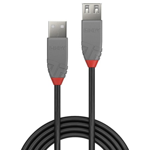 Przedłużacz USB 2.0 LINDY Type A Extension Cable, Anthra Line 5m Black - 1378651