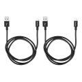 Kable Verbatim micro USB-B(M) - USB-A(M) 1m 2-pak czarny - 1668727