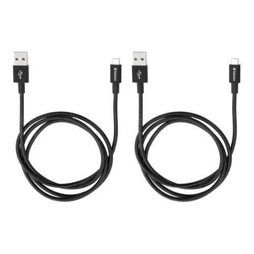 Kable Verbatim micro USB-B(M) - USB-A(M) 1m 2-pak czarny - 1668727