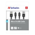 Kable Verbatim micro USB-B(M) - USB-A(M) 1m 2-pak czarny - 1668729