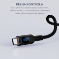 Kabel USB-C Aukey CB-MCC102 BK PD 100W, 1,8m, m/m, led - 1753574