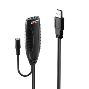 Lindy 43156 kabel USB USB 3.2 Gen 1 (3.1 Gen 1) 10 m USB A Czarny