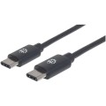 Kabel USB 2.0 Manhattan Typ-C M/M 60W 3A PD QC 480Mbps 3m czarny - 1630001