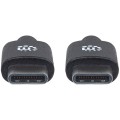Kabel USB 2.0 Manhattan Typ-C M/M 60W 3A PD QC 480Mbps 3m czarny - 1675276