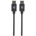 Kabel USB 2.0 Manhattan Typ-C M/M 60W 3A PD QC 480Mbps 3m czarny - 1675277