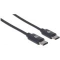 Kabel USB 2.0 Manhattan Typ-C M/M 60W 3A PD QC 480Mbps 2m czarny - 1675270