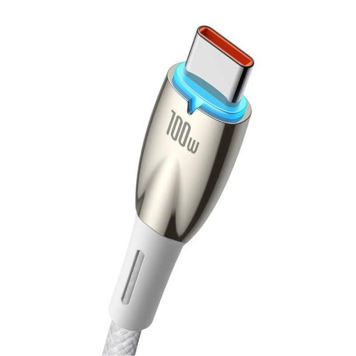 Kabel przewód USB - USB-C / Typ-C 100cm Baseus Glimmer CADH000402 z obsługą szybkiego ładowania 100W LED - 1629692