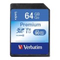 Karta pamięci SDXC Verbatim Premium U1 64GB (90 MB/s) Class 10 UHS-1 V10 - 1670128