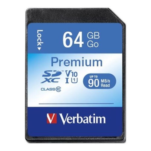 Karta pamięci SDXC Verbatim Premium U1 64GB (90 MB/s) Class 10 UHS-1 V10 - 1670128