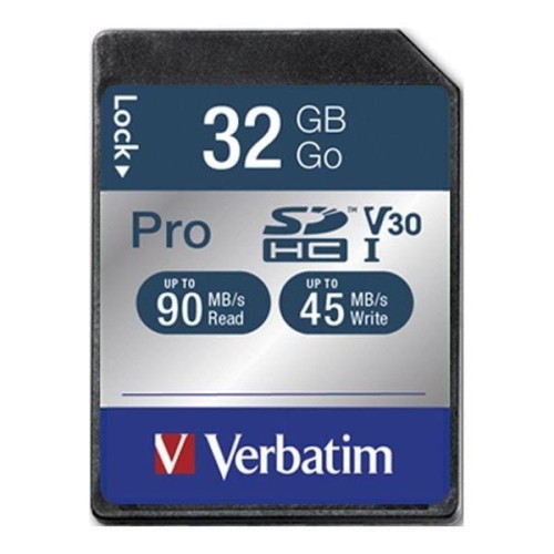 Karta pamięci SDHC Verbatim Pro U3 32GB (90/45 MB/s) Class 10 UHS-1 V30 - 1670095