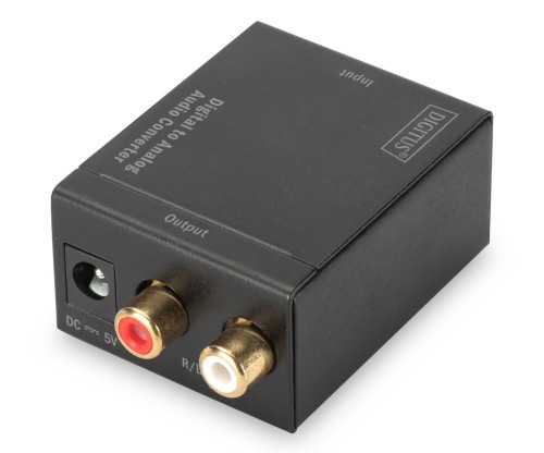 Konwerter sygnału Audio DIGITUS 1xCoax/Toslink do 2xRCA (Stereo) - 1377013