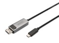 Kabel adapter DIGITUS PREMIUM 8K 30Hz USB Typ C/DisplayPort dwukierunkowy 1m - 1629758