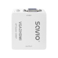 Adapter/Konwerter VGA Savio CL-110 VGA (F)+minijack(F) - HDMI A/F Full HD/1080p 60Hz - 1379881