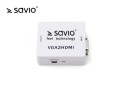 Adapter/Konwerter VGA Savio CL-110 VGA (F)+minijack(F) - HDMI A/F Full HD/1080p 60Hz - 973835