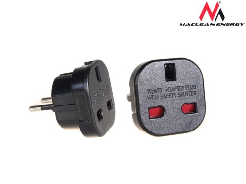 Adapter zasilania Maclean MCE72 UK na wtyk EU, czarne - 973210