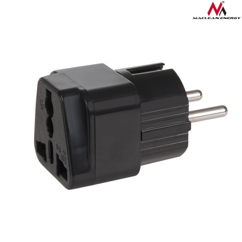 Adapter zasilania Maclean MCE155 gniazdo UK na wtyk EU uniwersalny, czarny - 973209