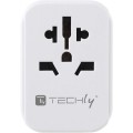 Adapter wtyku zasilania Techly EU/UK/USA/3xUSB biały - 1380064