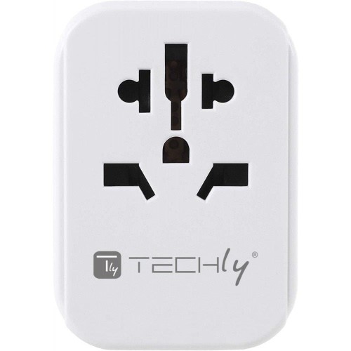 Adapter wtyku zasilania Techly EU/UK/USA/3xUSB biały - 1380064