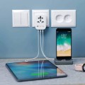 Adapter wtyku zasilania Techly EU/UK/USA/3xUSB biały - 1380069