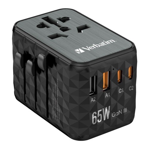 Adapter podróżny Verbatim UTA-05 GaN III globalny-globalny 2xUSB 2xUSB-C PD QC 4+ - 1753682