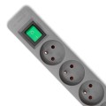 Listwa zasilająca Qoltec 4 gniazda | 1.8m | Szara - 1385663