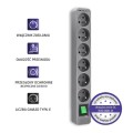 Listwa zasilająca Qoltec 6 gniazd | 1.8m | Szara - 1385807