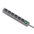 Listwa zasilająca Qoltec 6 gniazd | 1.8m | Szara - 1385814