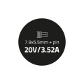 Zasilacz sieciowy Qoltec do IBM 65W 20V 3,52A 7.9*5.5+pin - 807242