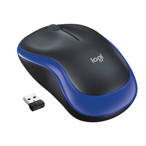 Mysz bezprzewodowa Logitech M185 optyczna czarno-niebieska