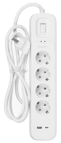 BELKIN LISTWA ZASILAJĄCA 4-PORT + 1XUSB-A, 1XUSB-C 525J - 1730194