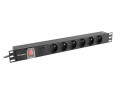 Listwa zasilająca Lanberg do RACK 1U 16A PDU 6x PL 2m czarna - 1769506