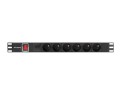 Listwa zasilająca Lanberg do RACK 1U 16A PDU 6x PL 2m czarna - 1769505