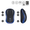 Mysz bezprzewodowa Logitech M185 910-002236 (optyczna; 1000 DPI; kolor niebieski) - 1791327