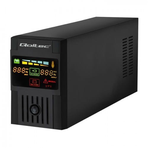 Zasilacz awaryjny UPS Qoltec 600VA | 360W | LCD | USB - 809016