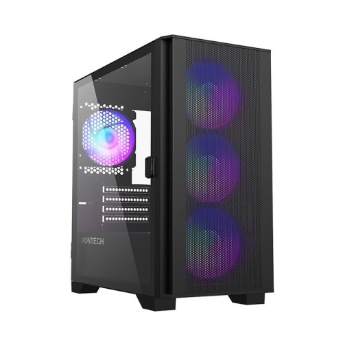 Montech AIR 100 ARGB, Micro-ATX, Szkło hartowane - czarne - 1790994